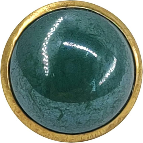 Deep Green Resin Sewing Buttons Brass Metal Base with Shank 30 Pcs - 10mm, 13/32"...