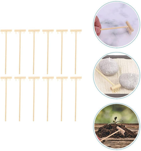 GANAZONO Meditation Tools 12pcs Mini Zen Garden Rakes Zen Garden Tools Sand Rake Set Zen Garden Accessories for Meditation Tabletop Decoration...