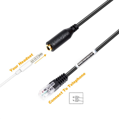 Smartphone 3.5mm Jack to RJ9/RJ10 Plug for ONLY Cisco IP Phones Adapter Cable...
