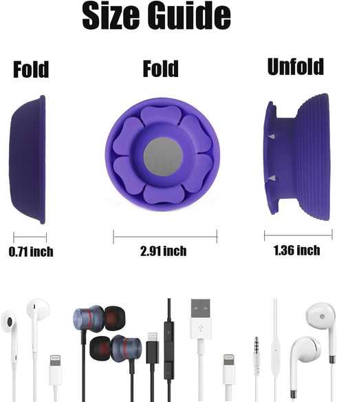Earbuds Case Holder Magnetic MAIRUI Wired Earphone Cable Cord Winder Tangle-Free Headphone Headset Silicone Wrap Organizer...