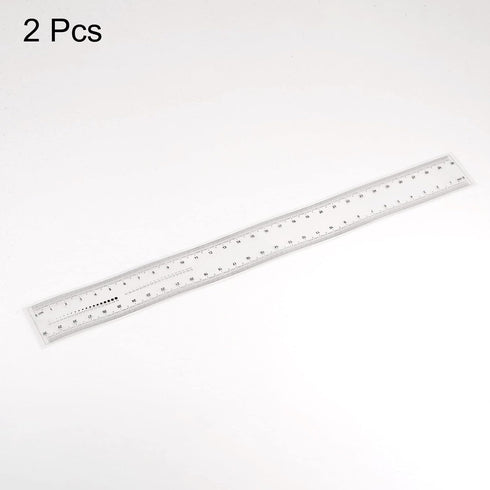 2pcs Film Flexible Ruler 30cm 0.5mm Scale PET Plastic Folding Straight Ruler Calibration Soft Ruler Measuring Tool for Factory, Transparent...