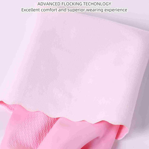 KINGFINGER Household Cleaning Gloves, 3 Pairs Reusable Rubber Gloves Cleaning, Latex Free Dishwashing Gloves, Flocked Cotton Liner, Water Resistan...