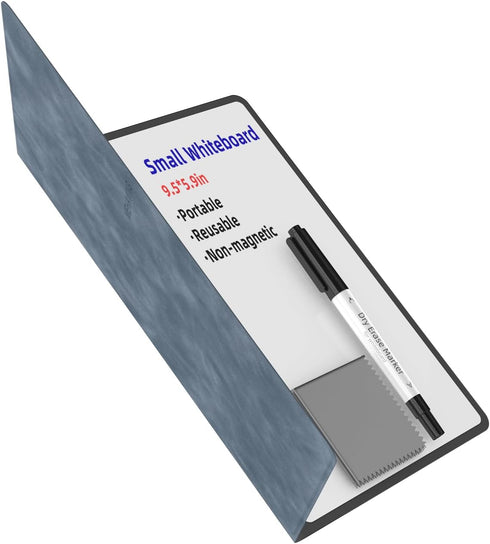 Portable Small White Board Dry Erase Board, Reusable 9.5 * 6.6in Notebook Memo, Office Home Supplies Desk Accessories MH760 (Grey)...
