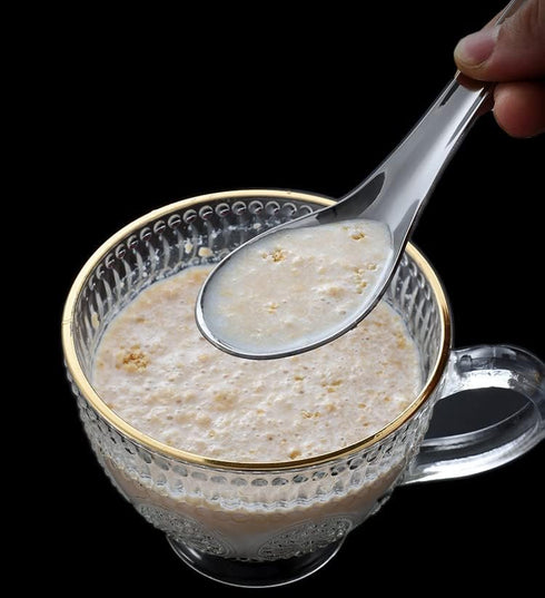 2 Pieces Stainless Steel Soup Spoons Dinner Spoons Soup Spoons Chinese Soup Spoon Asian Soup Spoon Table Spoons Tasting Spoon for Home Restaurant ...