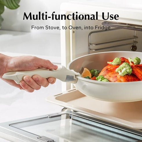 Removable Handle White, Detachable Removable pan Handle, Replacement Pan Gripper, Suitable for All Cookware...