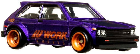 Hot Wheels Car Culture Circuit Legends Vehicles for 3 Kids Years Old & Up, 81 Toyota Starlet Kp61, Premium Collection of Car Culture 1:64 Scale Ve...