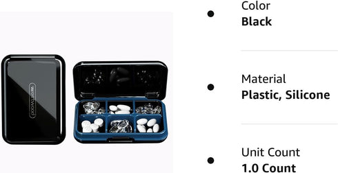 DUBSTAR Travel Pill Organizer Moisture WaterProof Small Pill Box for Pocket Purse 6 Compartments Portable Pill Case Medicine Vitamin Holder Contai...