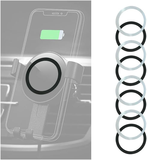 8PCS Universal Metal Rings Sticker, 3M Adhesive Phone Case Cover, Adapter Rings for Magnetic Wireles Phone Grip, Ultra Thin Car Charger Conversion...