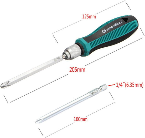 9pcs/set Precision Strong Magnetic Multi-Bit Screwdriver Set 1/4" Hex Shank Slotted Phillips Head Screwdriver Kit Bag Rubber Handle Home Hardware ...