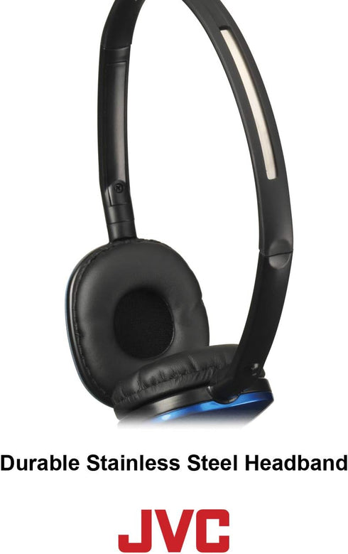 JVC Violet Flat and Foldable Colorful Flats On Ear Headphone with 3.94 foot Gold Plated Phone Slim Plug HAS160V...