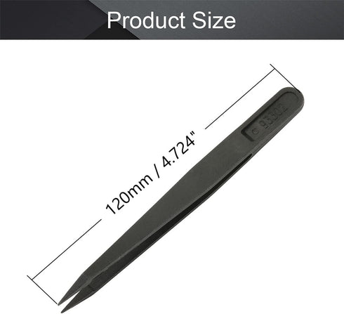 Utoolmart 3Pcs Plastic Anti-static Tweezers, Precision Slant Point Tip for Jewelry Craft DIY Beauty Electronics Repair Tool, Black...