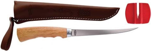 Berkley 6" Wood Handle Fillet Knife, Includes Sheath and Blade Sharpener, Ergonomic Design, Corrosion-Resistant, Stainless Steel Blade, Ideal Fish...