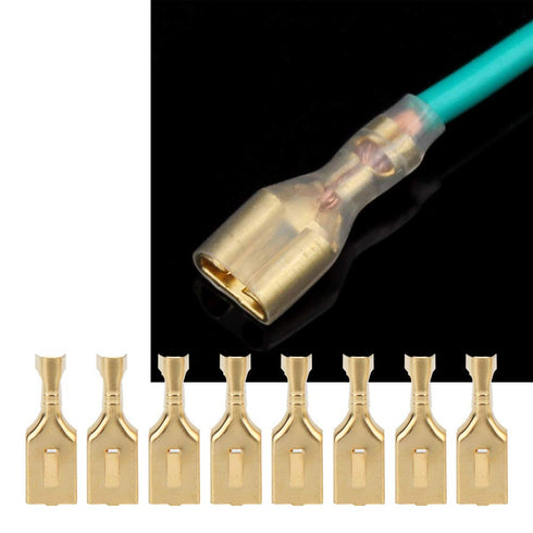 7.8Mm Female Quick Disconnect,100 Pcs Blade, Brass Plug and Pull Type Connector 8mm Female Spade Terminal with 7.92 Terminal 7.8mm...