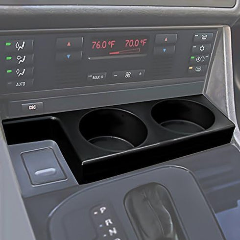 OxGord Dual Cup Holder Insert Best for BMW E39 5-Series Sedan/Turing - Front Center Console Organizer - Black...