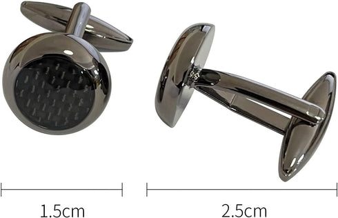 Black Carbon Fiber Cufflinks for Mens Shirt Wedding Business Gift...