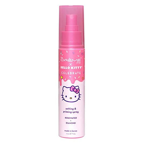 The Crème Shop x Hello Kitty - Korean Skin Care Celebrate Priming & Setting Facial Spray (Rose Water & Diamond) - Hydration, For Makeup, Natural E...