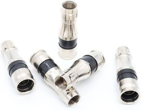 (5PACK) F Type RG11 Cable Adapter Compression Coax Connectors Fittings RG11 Wire Connector with Push-up Pin...