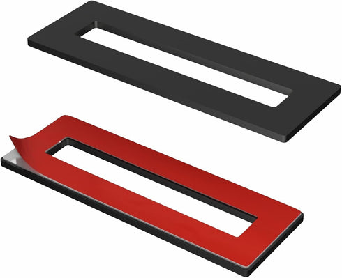HRX STQ Sliding Aluminium Barn Door Handle, Self-Adhesive Edge for Pocket Closet Doors - Screwlesss, Peel and Stick, Complete Kit - 2 Pack - Black...