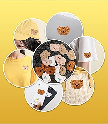 16 Pcs Cartoon Bear Embroidery Patches, Cute Bear Patches for Clothing, Embroidered Sew Applique Repair Patch Jean Patches, Sew On/Iron On Patches...