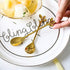 12 pcs Stainless Steel Gold Leaf Coffee Spoon Creative Tableware Dessert Spoons,Tea Sugar Spoons Spoon Set for Ice Cream or Cake, Tea Spoon Set (G...