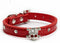 Cute Dazzling Sparkling Elegant Fancy Skull Diamond Crystal Rhinestone Leather Small Pet Dog Cat Collar Puppy (S, Red)...