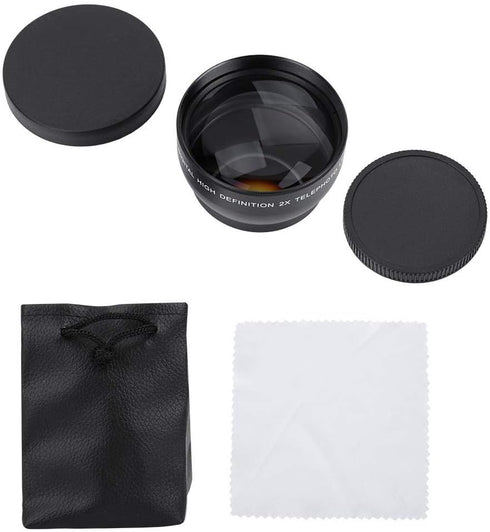 52mm 2X Magnification HD Teleconverter,Telephoto Lens,Waterproof,for 52mm Mount Camera...