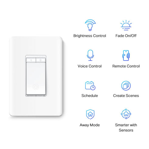 TP-Link Tapo Smart Dimmer Switch, Single Pole, Neutral Wire Required, 2.4GHz Wi-Fi Light Switch Compatible with Alexa and Google Home, UL Certifie...