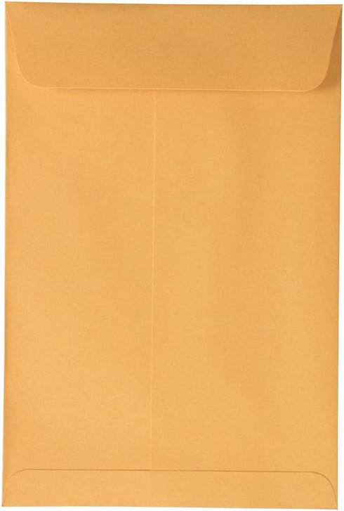JAM PAPER 6 x 9 Open End Catalog Envelopes with Peel and Seal Closure - Brown Kraft Manila - 50/Pack...