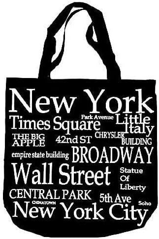 New York Black and White Canvas 100% (14 inches) Cotton New York City Tote Bag Souvenir...