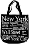 New York Black and White Canvas 100% (14 inches) Cotton New York City Tote Bag Souvenir...