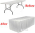 TEKTRUM 8-Feet Long Fitted Table DJ Jacket Cover for Trade Show - Thick/Heavy Duty/Durable Fabric - White Color (TD-JKT-WHT-8FT)...