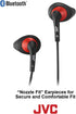 JVC Wireless Sweatproof Gumy Sport Bluetooth Wireless Earbud Nozzle, Black (HAEN10BTB)......