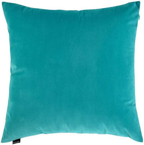 Artcest Cozy Solid Velvet Throw Pillow Case, Decorative Couch Cushion Cover, Soft Sofa Euro Sham with Zipper Hidden, 24"x24" (Light Teal)...
