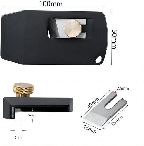 Woodworking Edge Trimmer,Hand Planer Edge Bander with High Speed Steel Blade,Edge Banding Cutter for PVC ABS Melamine Veneer,MG-027Bk...