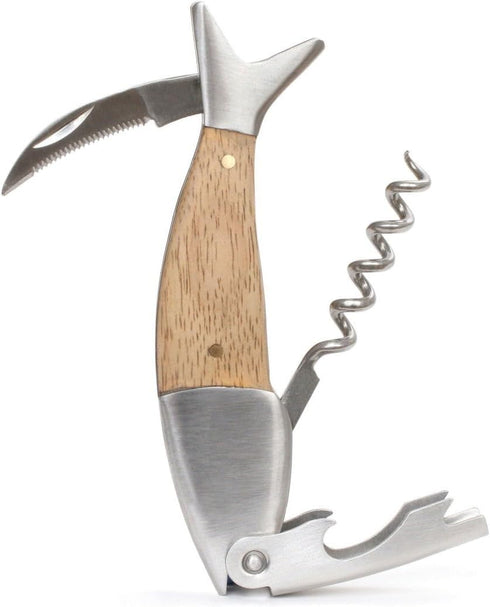 Kikkerland Lightwood Fish Corkscrew...