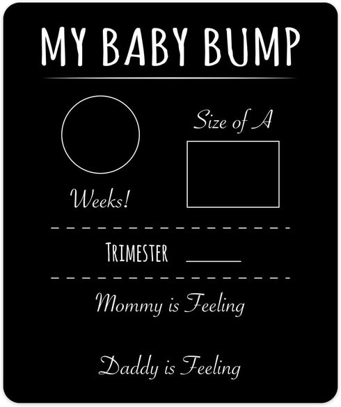 Pregnancy Timeline Sign/My Baby Bump Infant Chalkboard Style Milestone Photo Prop Board / 10" x 12" Baby Shower Present...
