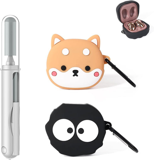 (2 Pack+ Cleaning Pen) Suublg Case for Galaxy Buds FE (2023) / Buds2 Pro (2022) / Buds 2 (2021) / Buds Pro (2021) / Buds Live (2020) Protective Si...