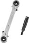 HVAC Service Wrench with Hexagon Bit Adapter Tool Kit for Air Conditioner Refrigeration Equipment Repair 3/16” 3/8” 5/16” 1/4” Reversible Ratchet ...