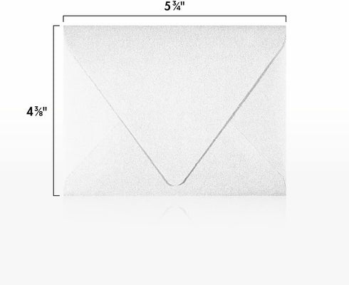 LUXPaper A2 Contour Flap Invitation Envelopes | 4 3/8" x 5 3/4" | Crystal Metallic | 80lb. Text | 50 Qty...