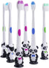 12 Pieces Kids Cartoon Panda Toothbrush Soft Bristles with Sunction Cup Individually Wrapped for Boys and Girls Toddler 3-12 Years...