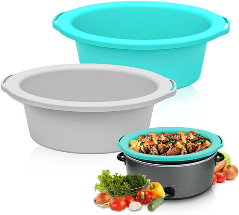 ChefAid Slow Cooker Liners, 100% Silicone Reusable Crock Pot Insert Accessories for 6-8 Oval or Round Quart Slow Cookers, Food Safe & Dishwasher S...
