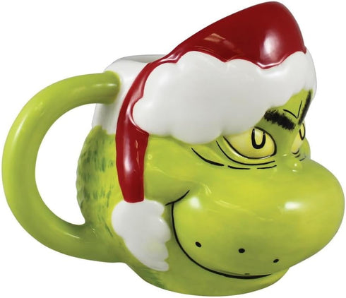 Vandor Dr. Seuss Grinch Santa Hat 16 oz. Sculpted Ceramic Mug...