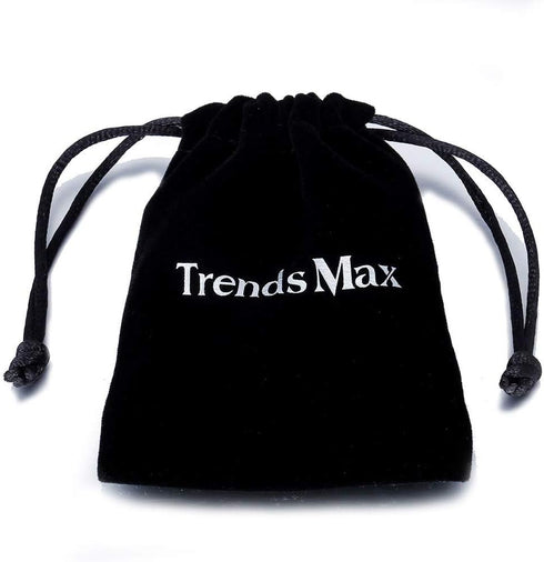 Trendsmax Initial Letter Pendant Necklace Mens Womens Capital Letter White Gold Plated A Z Stainless Steel Box Chain 22inch...