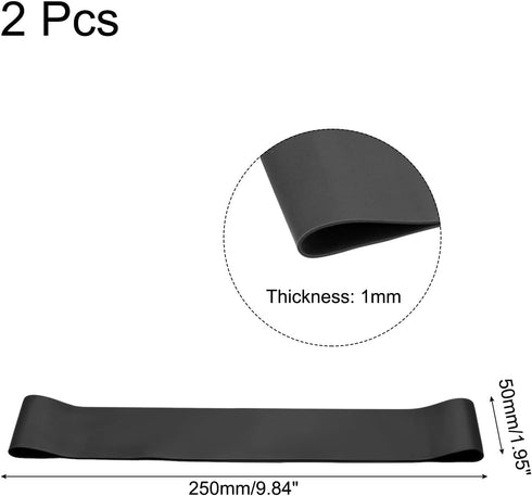 MECCANIXITY Anti Slip Feature Chair Bands, Flexible Seating Elastic Latex Bands for Home Office, Half Fold Length 250mm, Thickness 1mm, Black Pack...