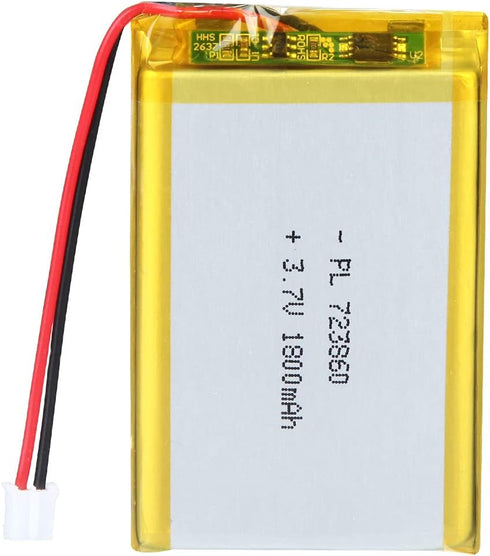 3.7V 1800mAh Battery 723860 Lithium Polymer Ion Rechargeable Li-ion Li-Po Battery with 2P PH 2.0mm Pitch Connector...