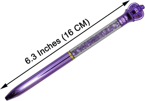 Maydahui 24PCS Crown Ballpoint Pen Retractable Crystal Quicksand Pens Novelty Bling Pen Black Ink for Girls Party School...