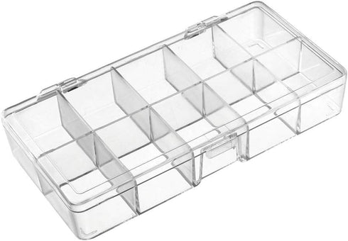 uxcell Component Storage Box - Plastic Fixed 10 Grids Clear White 176x88x30mm...