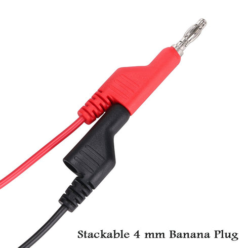 Sumnacon Multimeter Test Lead Set - Stackable Banana Plug to Test Hook, Banana Plug to Alligator Clips Test Cable Kit, Flexible Silicone Electrica...