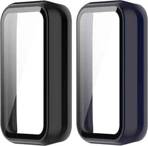 Case Compatible for Amazfit Band 7 Frame PC Protective Cover with Tempered Glass Film for Amazfit Band 7 Smartwatch Screen Protectors Accessories ...
