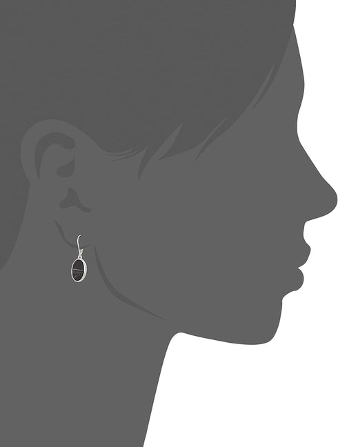 Nine West Women's Jet Oval Drop Earrings Silver Tone...